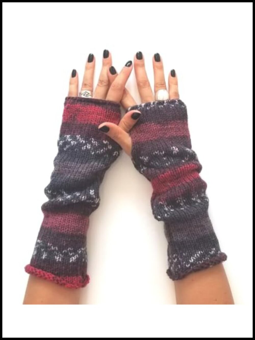 Handmade Knitted Wool Fingerless Gloves Winter Warm